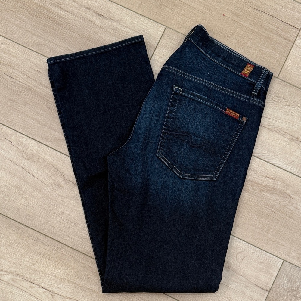 7 For All Mankind Men's Indigo Straight Jeans
